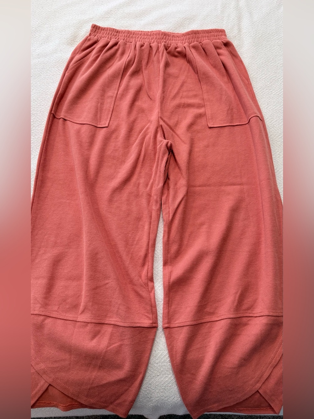 Amazon Wide-Leg Ribbed Pants - Dusty Rose